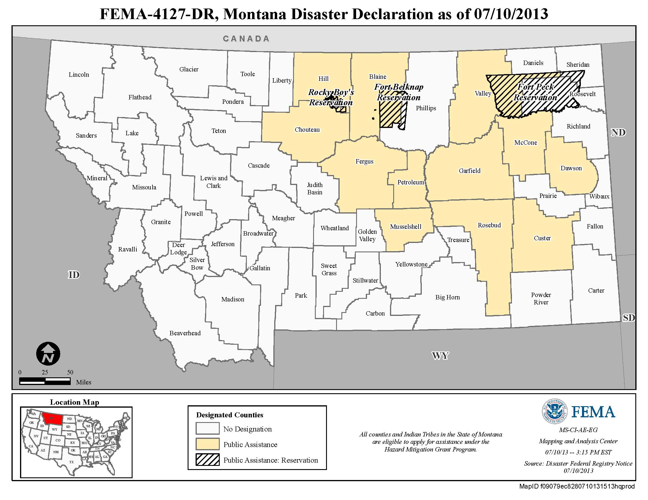 Montana Disaster Declaration 2013